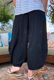 Sandbar Linen Blend Barrel Culotte Pant Black